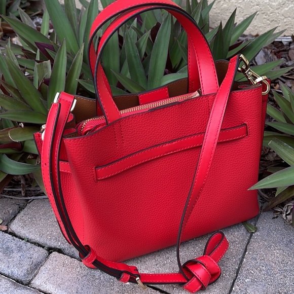 MICHAEL KORS EMILIA SMALL SATCHEL DARK SANGRIA - Picture 8 of 16